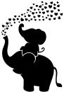 Malschablone Elefant mit Herzen DIN A 4